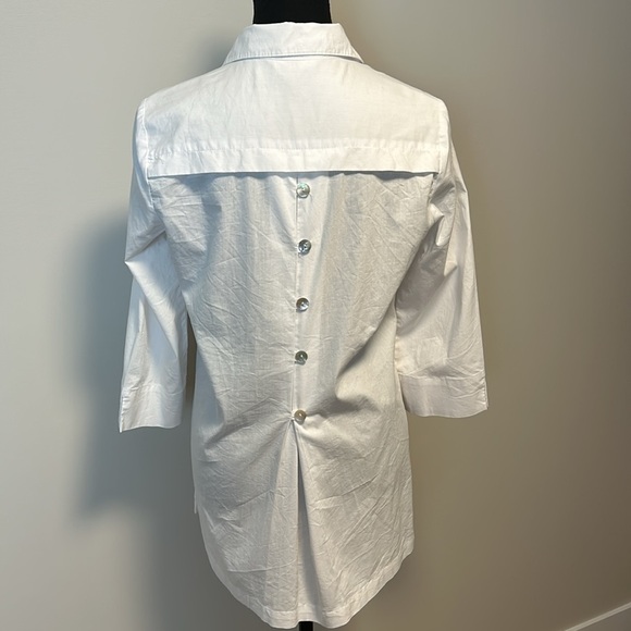 Zac & Rachel White Button-Front Tunic Sz S - Picture 8 of 8